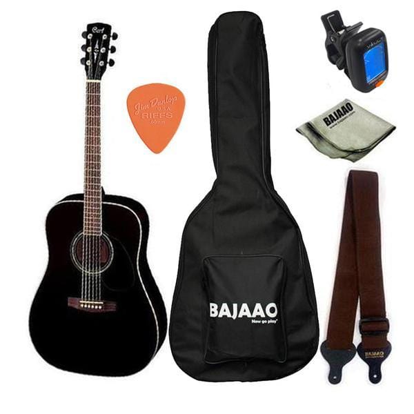 cort acoustic guitars bundle - black cort ad880 dreadnought acoustic guitar #color_bundle---black