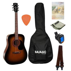 Cort Acoustic Guitars Bundle / Satin Sunburst Cort AD810 Dreadnought Acoustic Guitar with E-Book