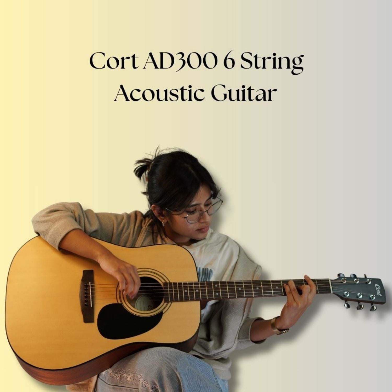 Cort Acoustic Guitars Cort AD300 6 String Acoustic Guitar #color_open-pore,type_single