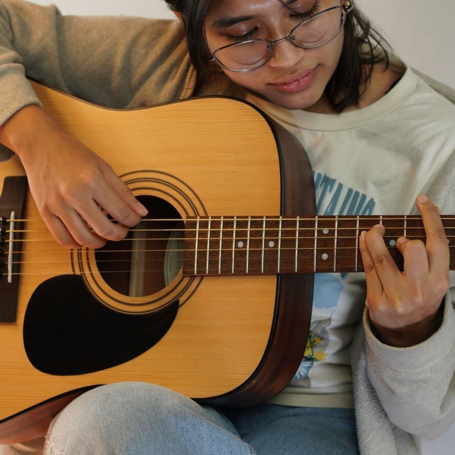 Cort Acoustic Guitars Cort AD300 6 String Acoustic Guitar #color_open-pore,type_bundle