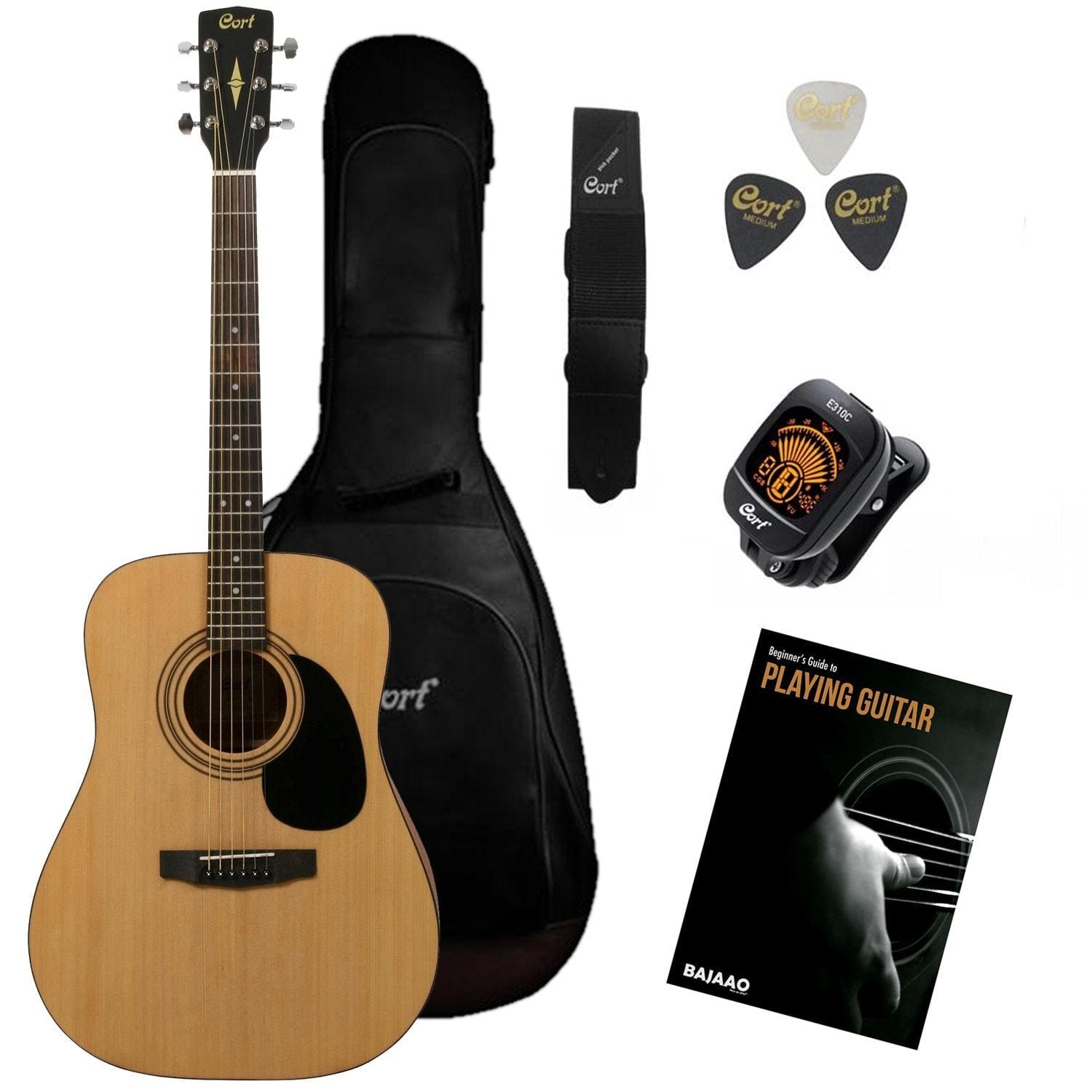 cort acoustic guitars cort ad810 dreadnought acoustic guitar with e-book - open box