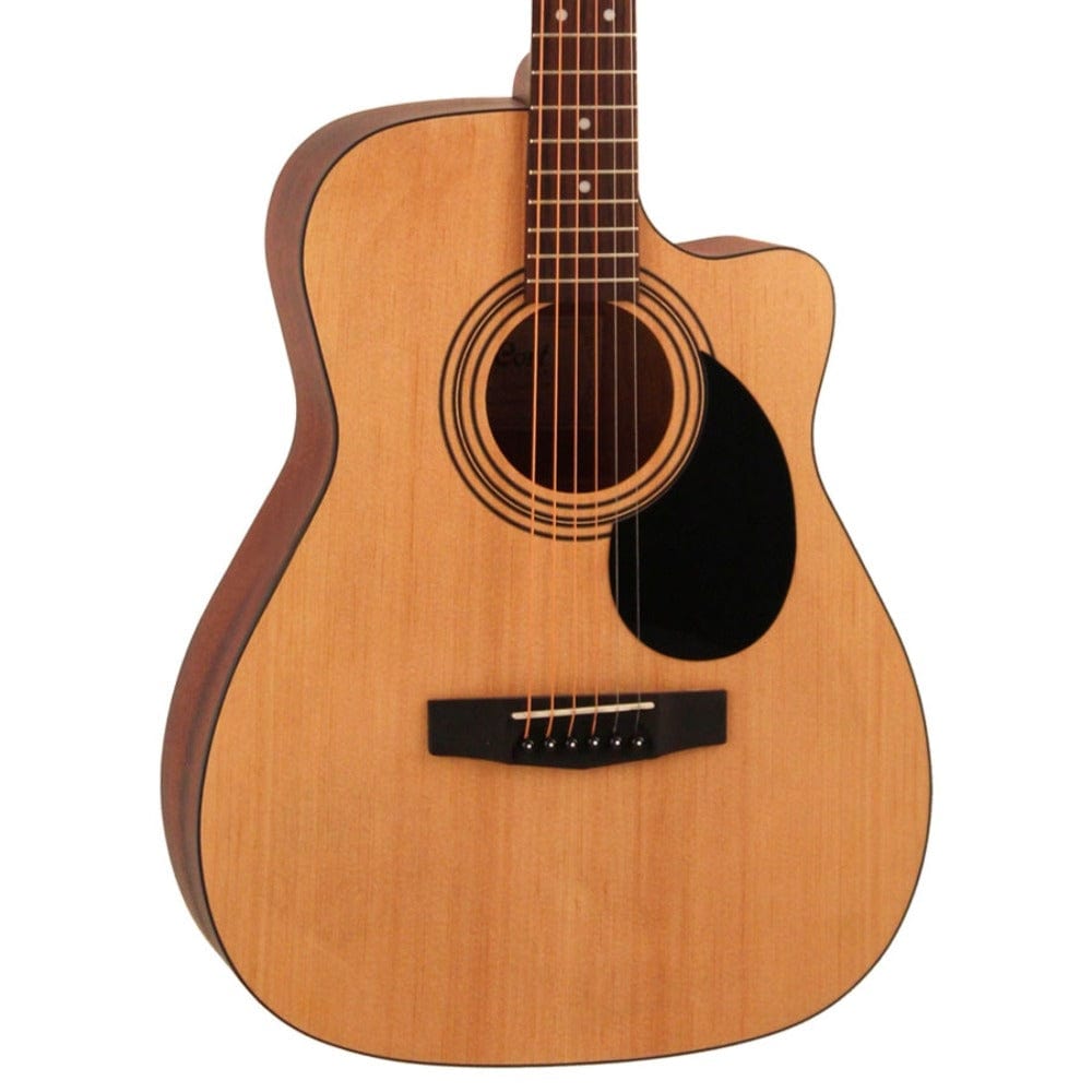 cort acoustic guitars cort af500c standard series cutaway 6 string acoustic guitar #type_bundle,color_open-pore