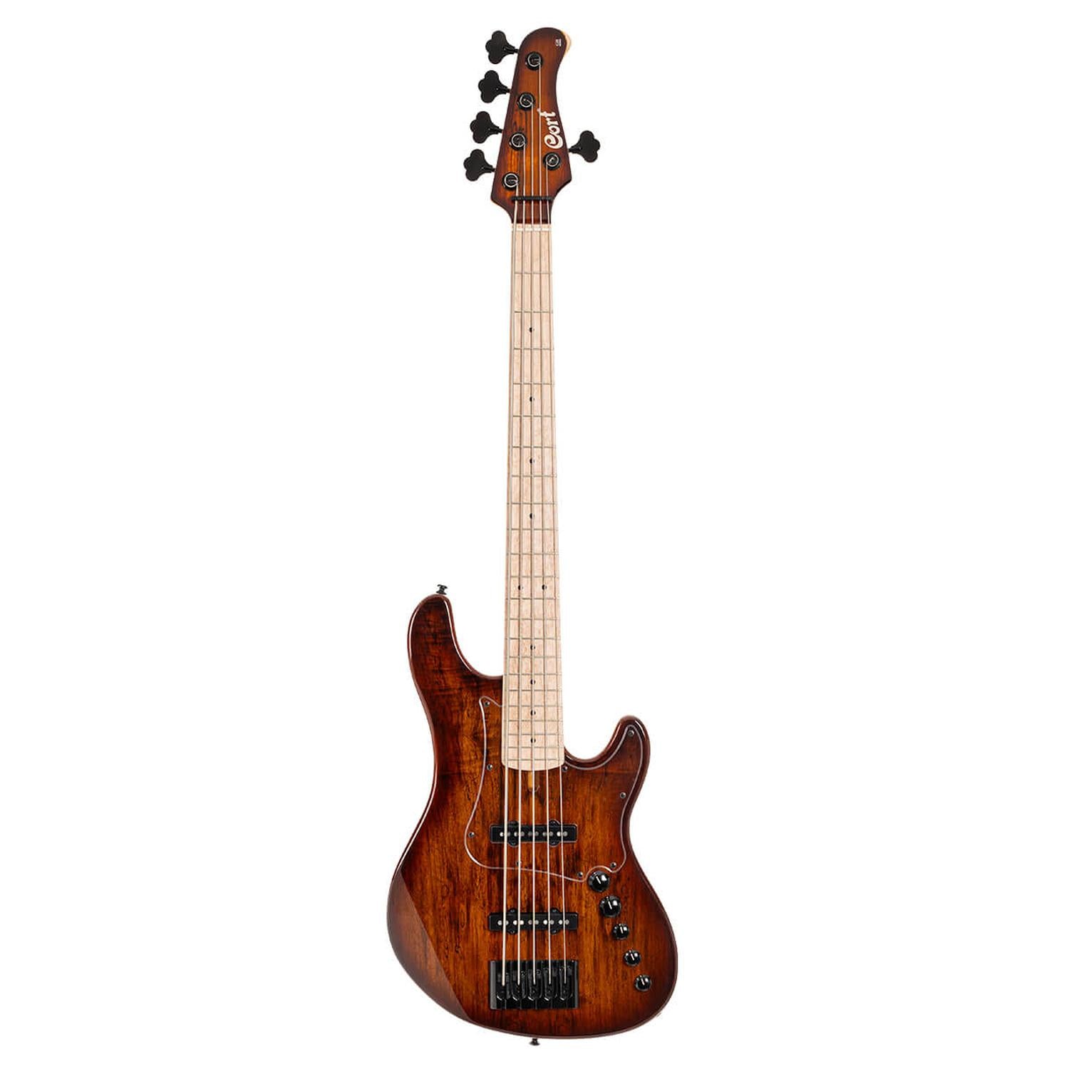 Cort Bass Guitars Antique Brown Burst Cort GB-Fusion 5 5 String Bass Guitar with Gig Bag