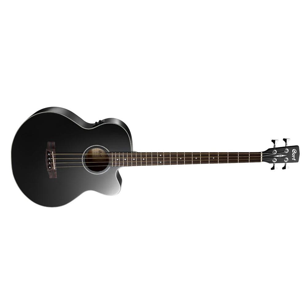 cort bass guitars black cort ab850f jumbo cutaway 4-string acoustic bass guitar #color_black