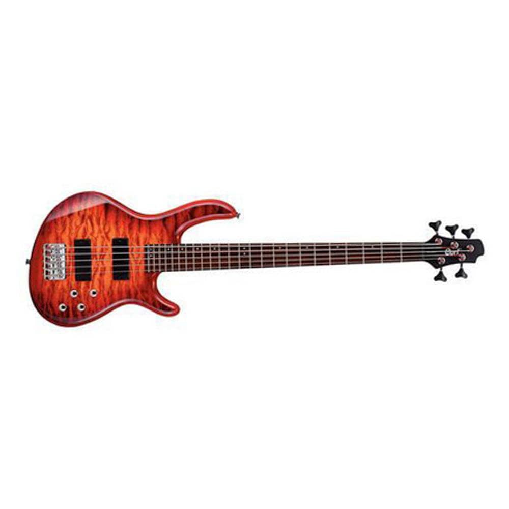 cort bass guitars cherry red sunburst cort action v-dlx 5-strings bass guitar