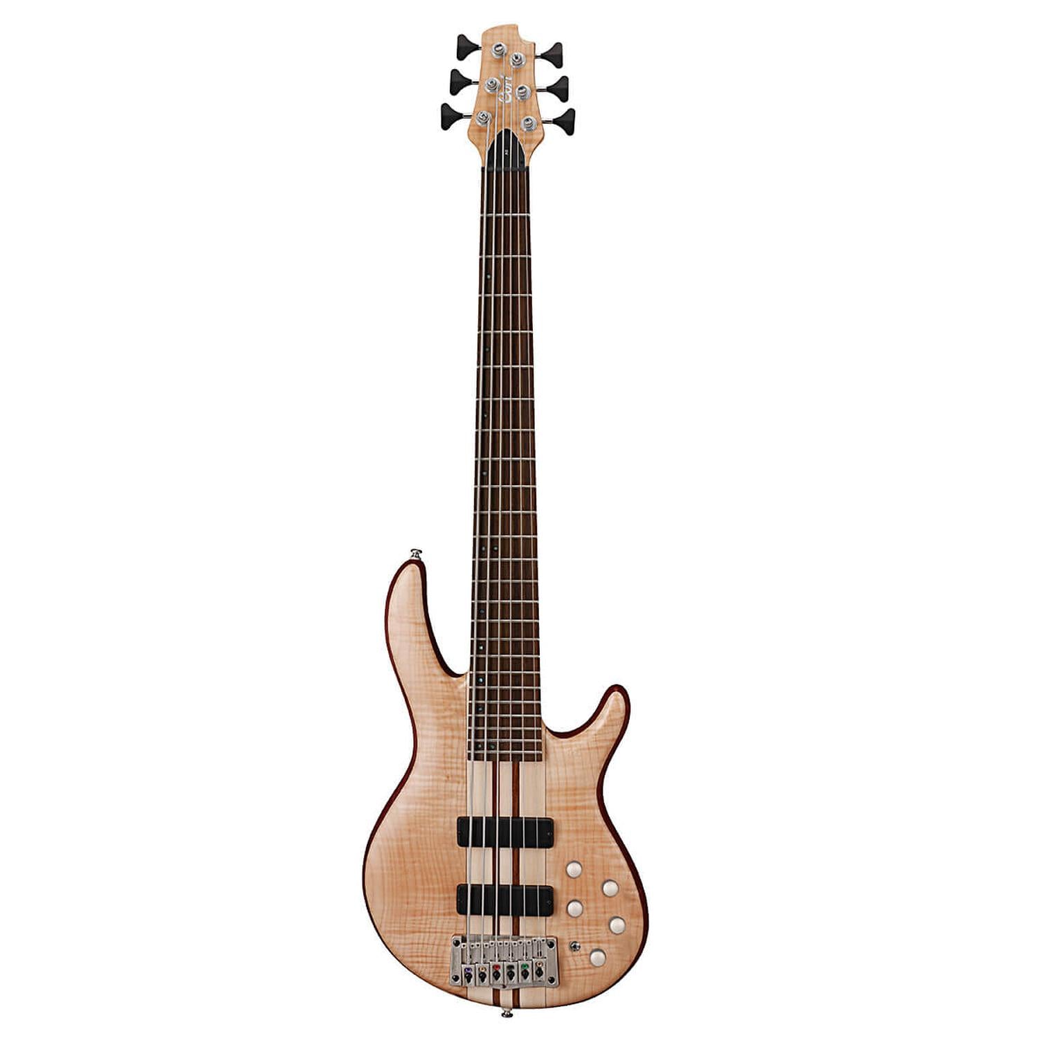 Cort Bass Guitars Cort A6 Plus FMMH-OPN 6 String Bass Guitar - Open Pore Natural
