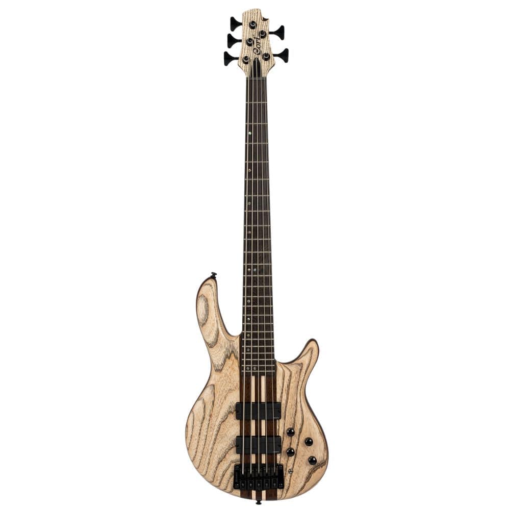 cort bass guitars etched natural black cort a5 ultra ash 5 string bass guitar with case - etched natural black