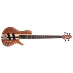 Cort Bass Guitars Open Pore Bubinga Natural Cort A5 Beyond 5 String Bass Guitar with Case