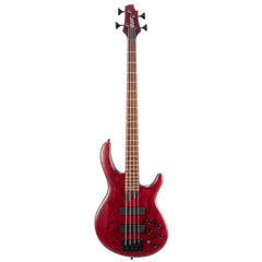 Cort Bass Guitars Open Pore Burgundy Red Cort Artisan Series B4 Element 4 String Bass Guitar