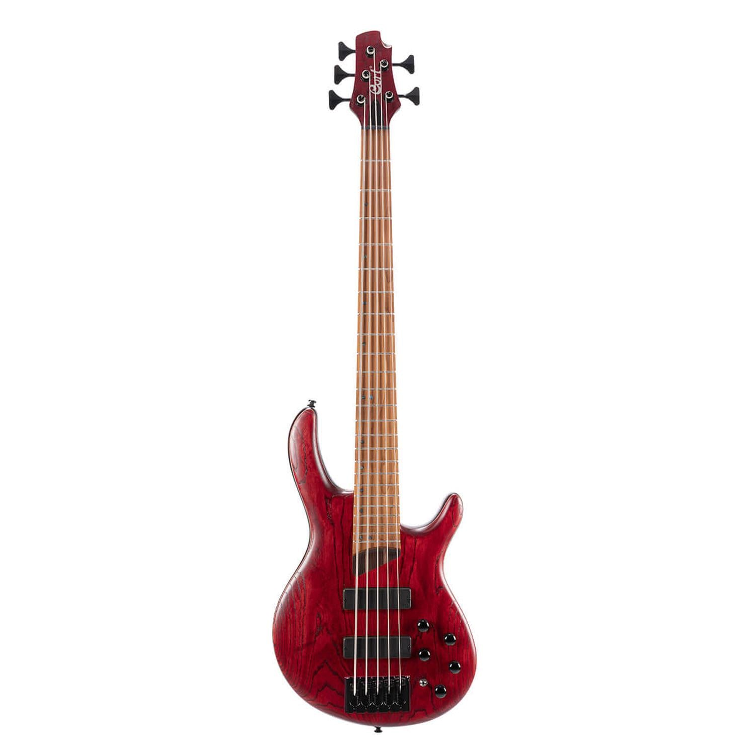Cort Bass Guitars Open Pore Burgundy Red Cort B5 Element 5-Strings Bass Guitar #color_open-pore-burgundy-red