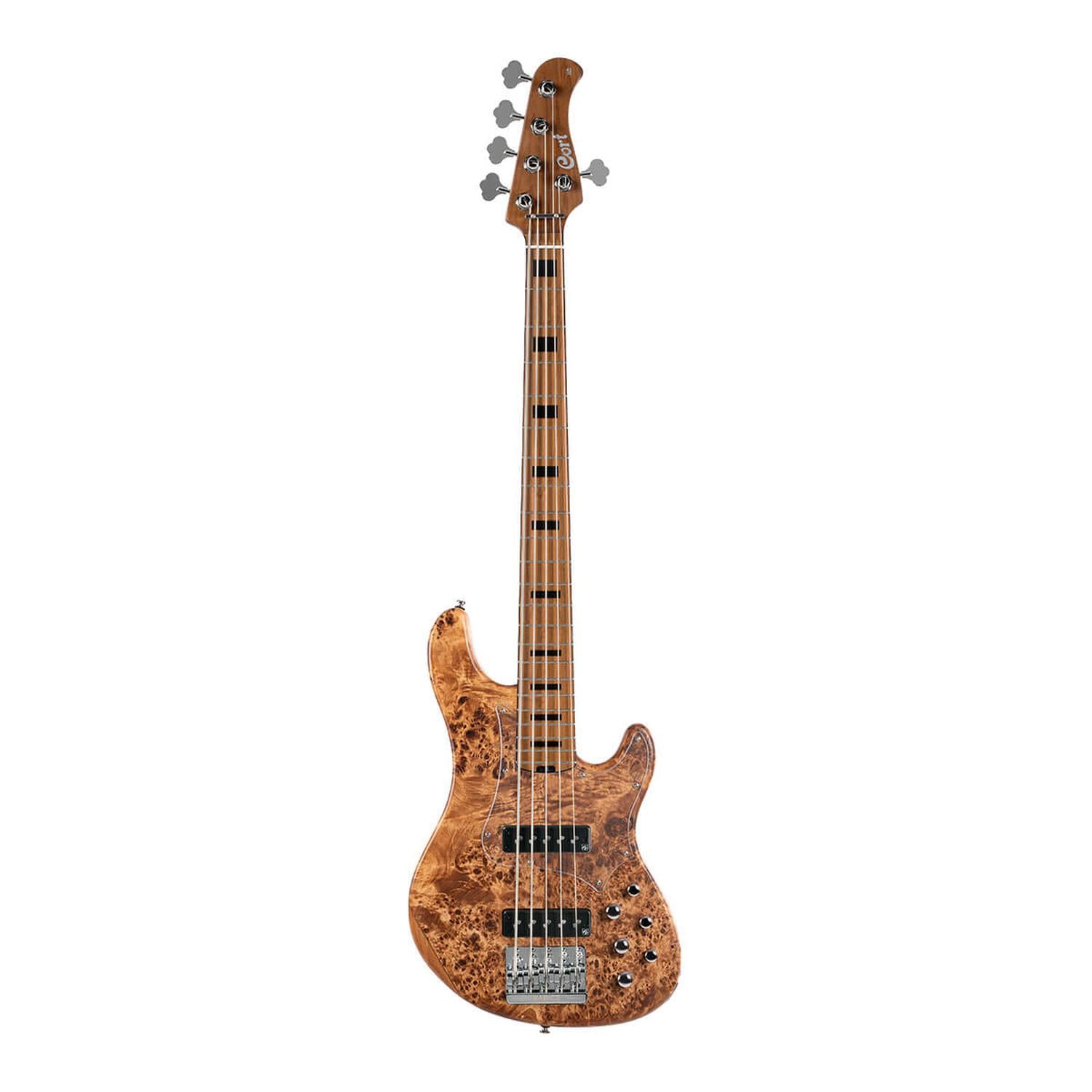 Cort Bass Guitars Open Pore Vintage Natural Cort GB-Modern 5 String Bass Guitar with Case
