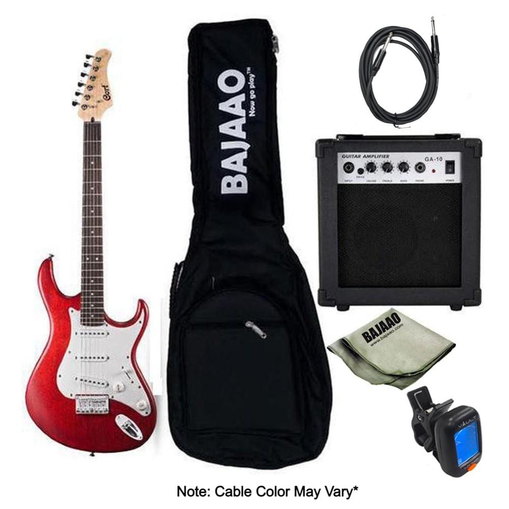cort electric guitars bundles openpore black cherry cort g100 standard electric guitar bundle with amplifier, tuner, cable and polishing cloth