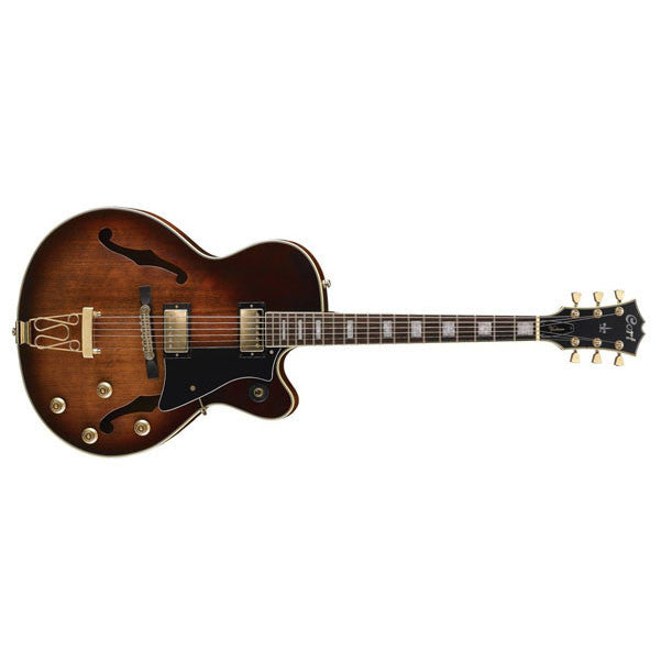 cort electric guitars cort yorktown-dvs hollow body jazz electric guitar i dark violin satin