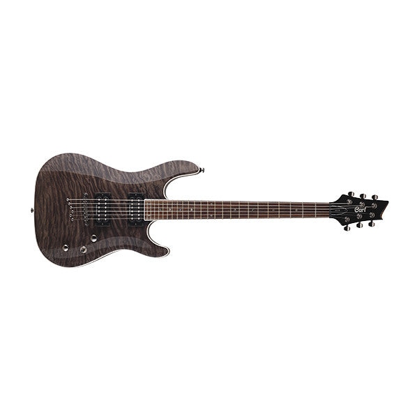 cort electric guitars transparent charcoal gray cort kx-1q electric guitar with set neck