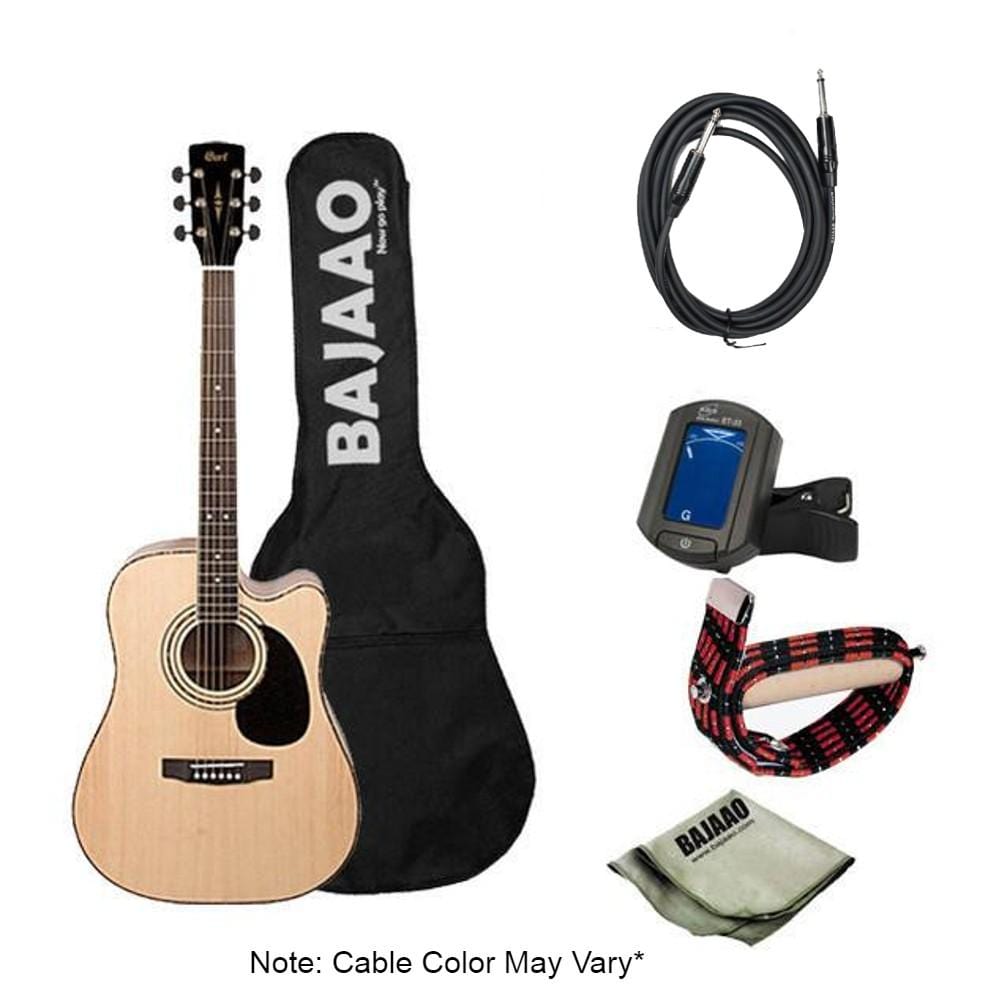 cort electro acoustic guitar bundles cort ad880ce cutaway electro-acoustic guitar - natural cort ad880ce cutaway electro acoustic guitar bundle