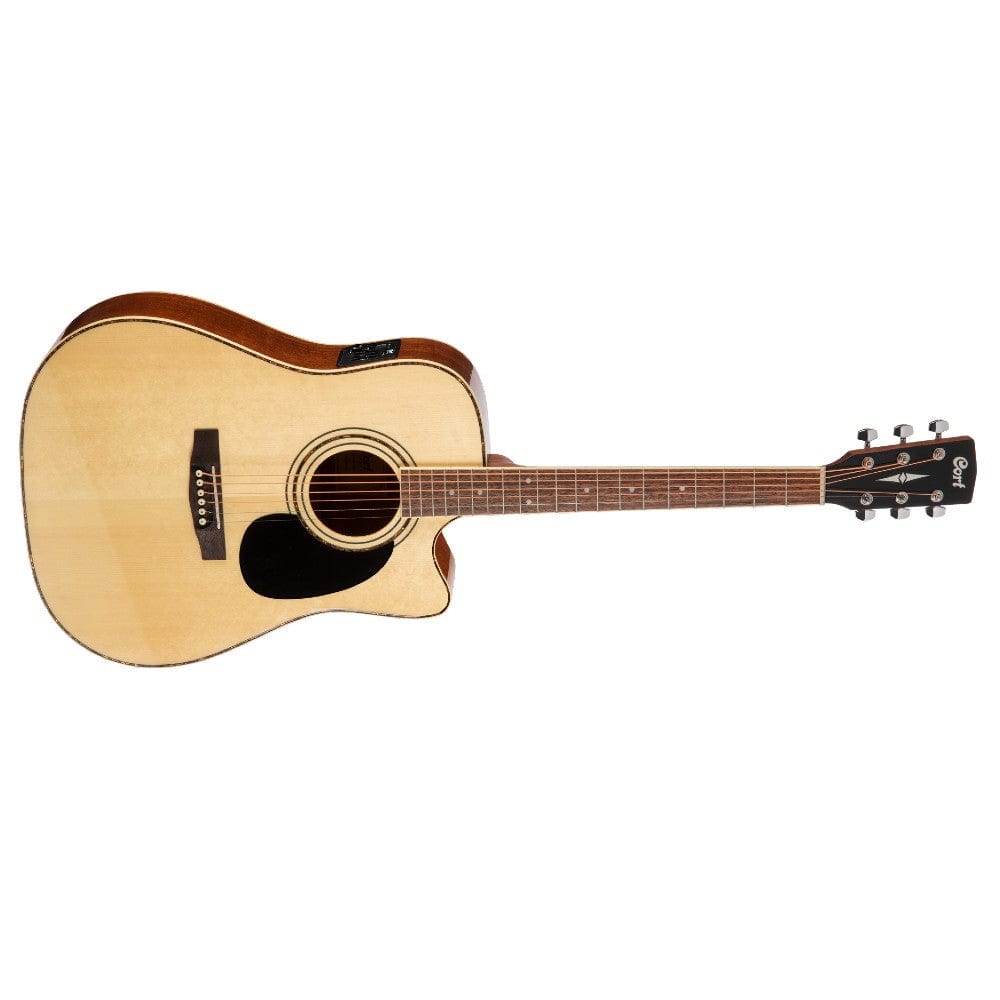 cort electro acoustic guitar bundles cort ad880ce cutaway electro acoustic guitar with gigbag, strap, polishing cloth, pick and ebook #color_natural