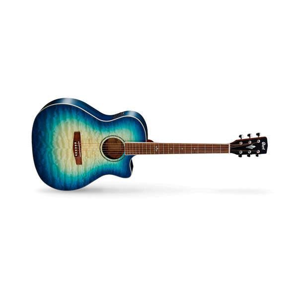 cort electro acoustic guitars coral blue burst cort ga-qf electro acoustic guitar #color_coral-blue-burst