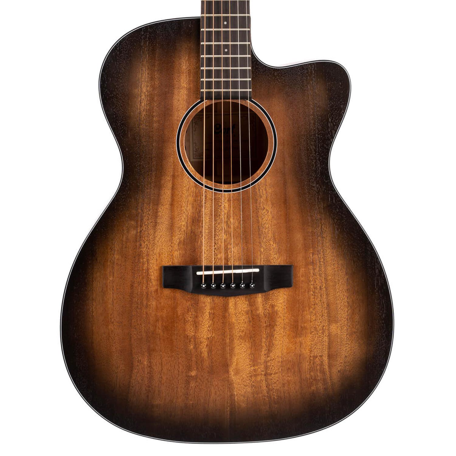 Cort Electro Acoustic Guitars Cort Core OC Mahogany 6-Strings Electro Acoustic Guitar With Bag- Open Pore Black Burst