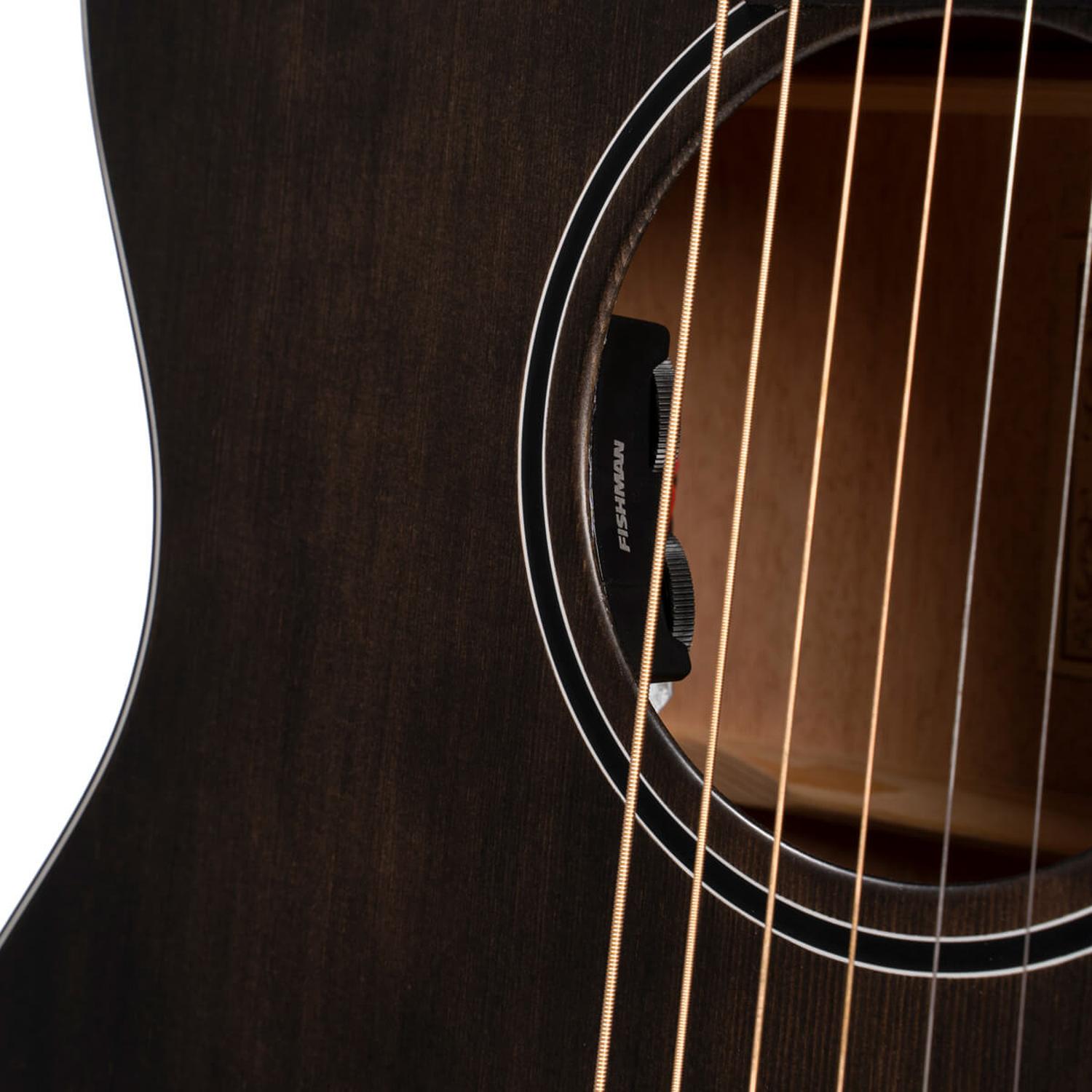 Cort Electro Acoustic Guitars Cort Core-OC Spruce 6-Strings Electro Acoustic Guitar With Case - Open Pore Trans Black