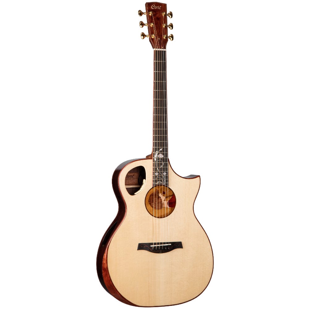 cort electro acoustic guitars cort gold roselyn le limited edition electro acoustic guitar with case - natural