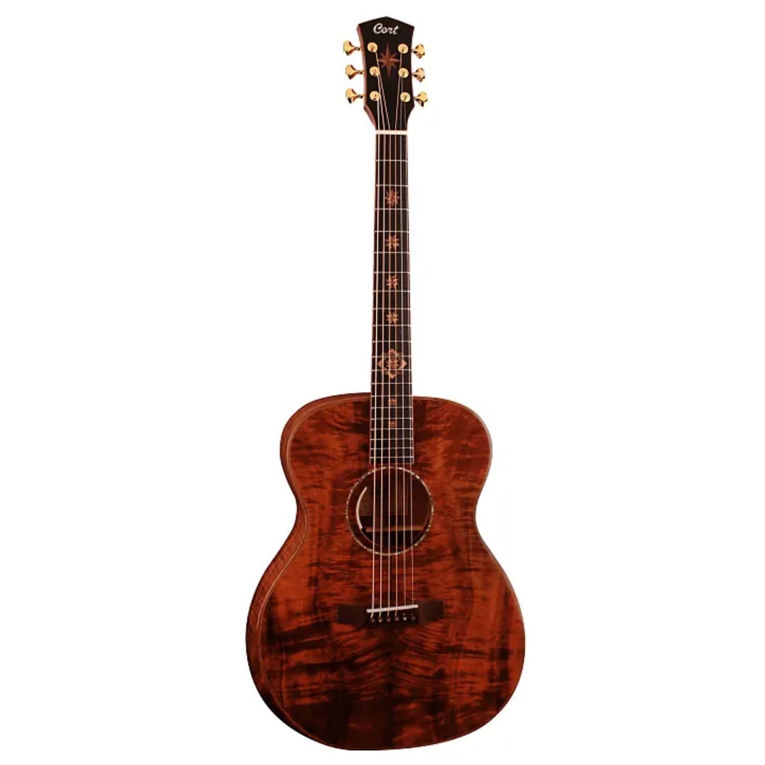 Cort Electro Acoustic Guitars Cort OM-LE KOA Electric Acoustic Guitar with Case