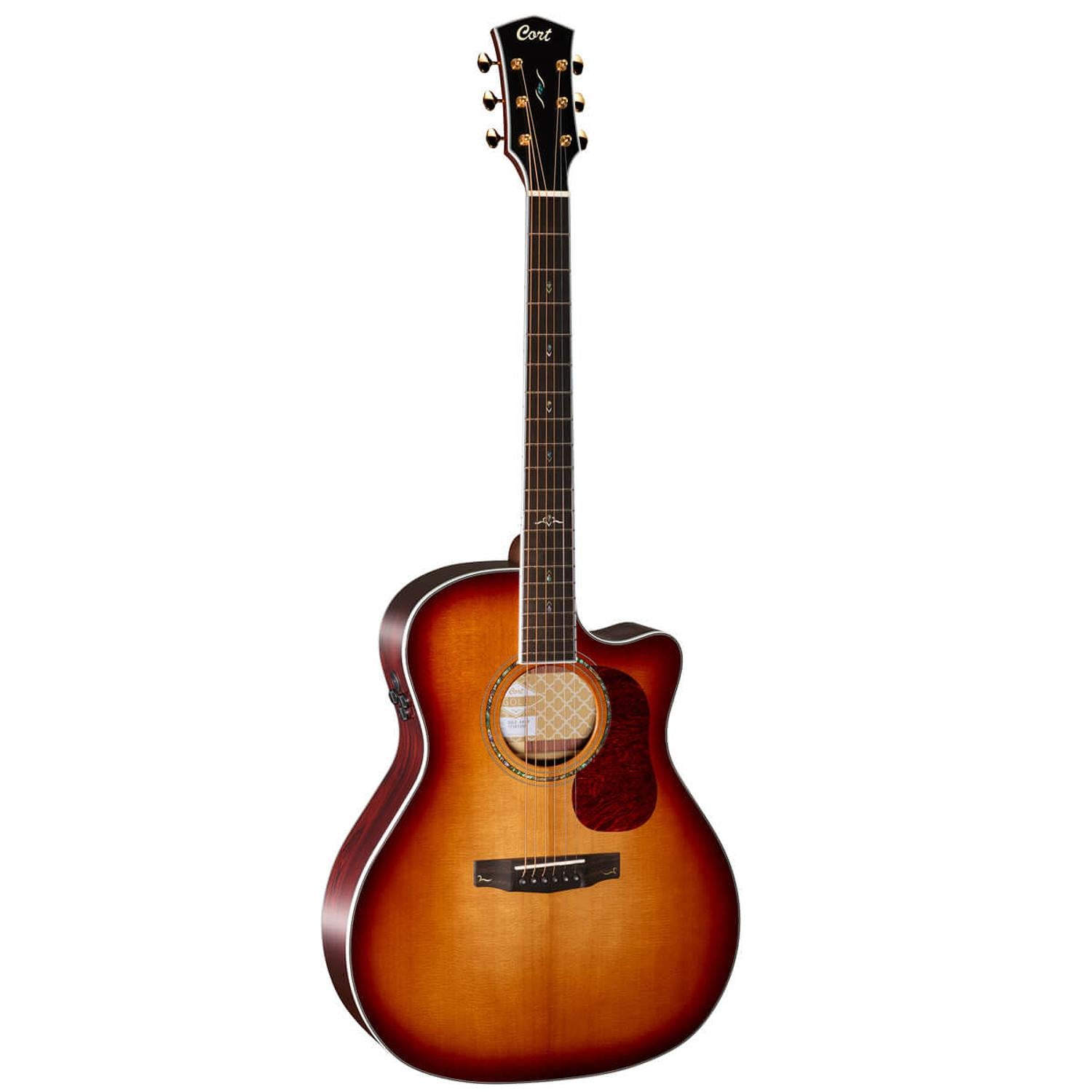 Cort Electro Acoustic Guitars Light Burst Cort Gold A8 Electro Acoustic Guitar