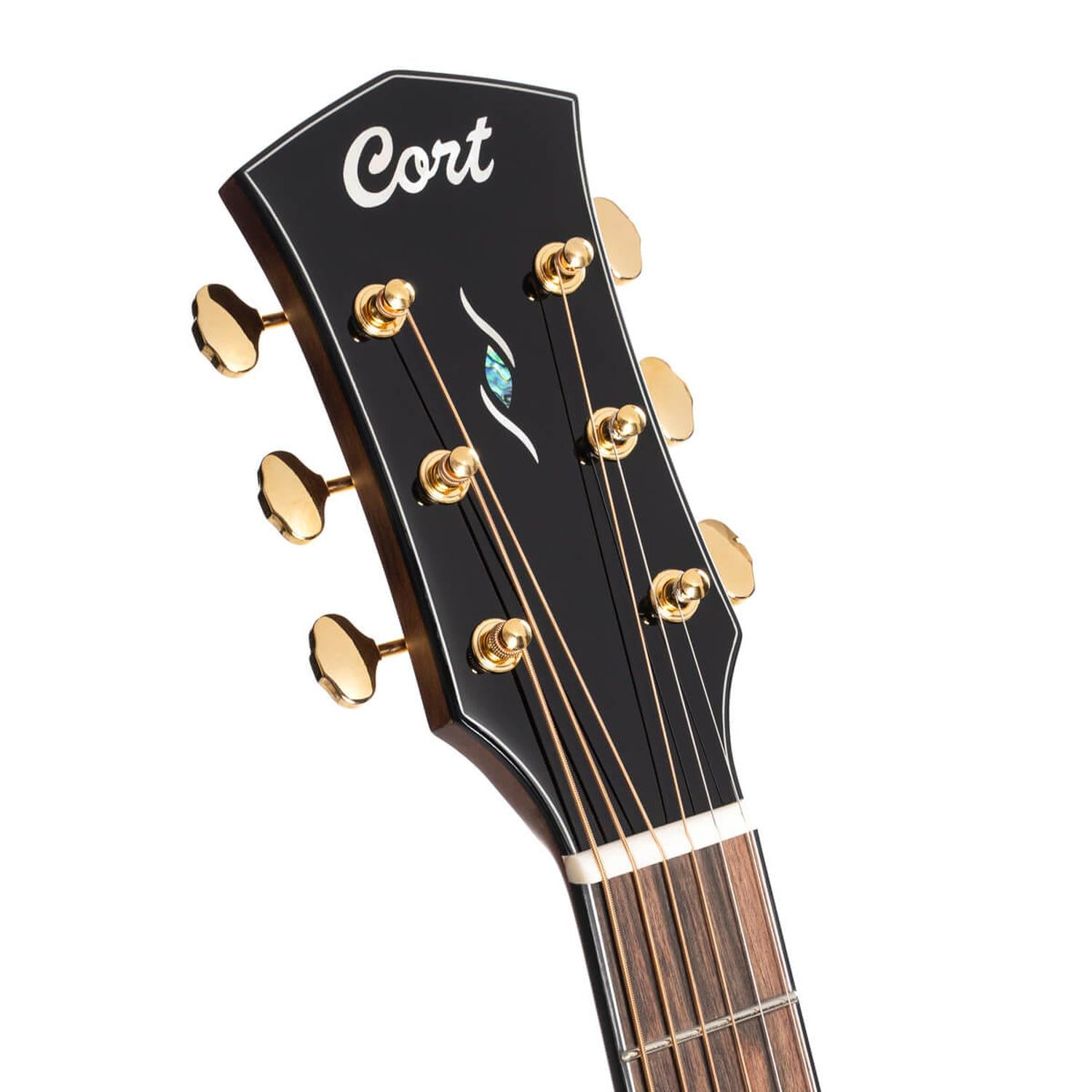 Cort Electro Acoustic Guitars Natural Glossy Cort Gold Series Gold OC6 Bocote Electro Acoustic Guitar With Bag
