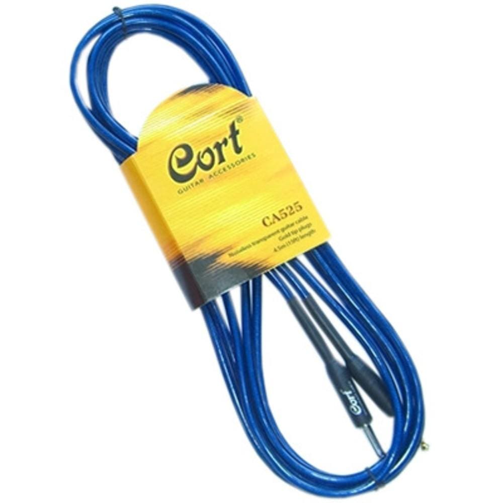cort guitar cables blue cort ca525 instrument cable 4.5 metres #color_blue