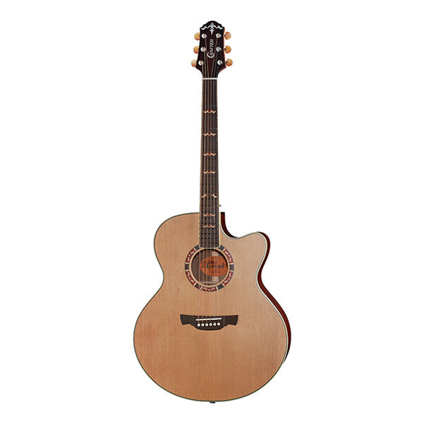 crafter electro acoustic guitars crafter je-18 cutaway electro acoustic guitar - natural