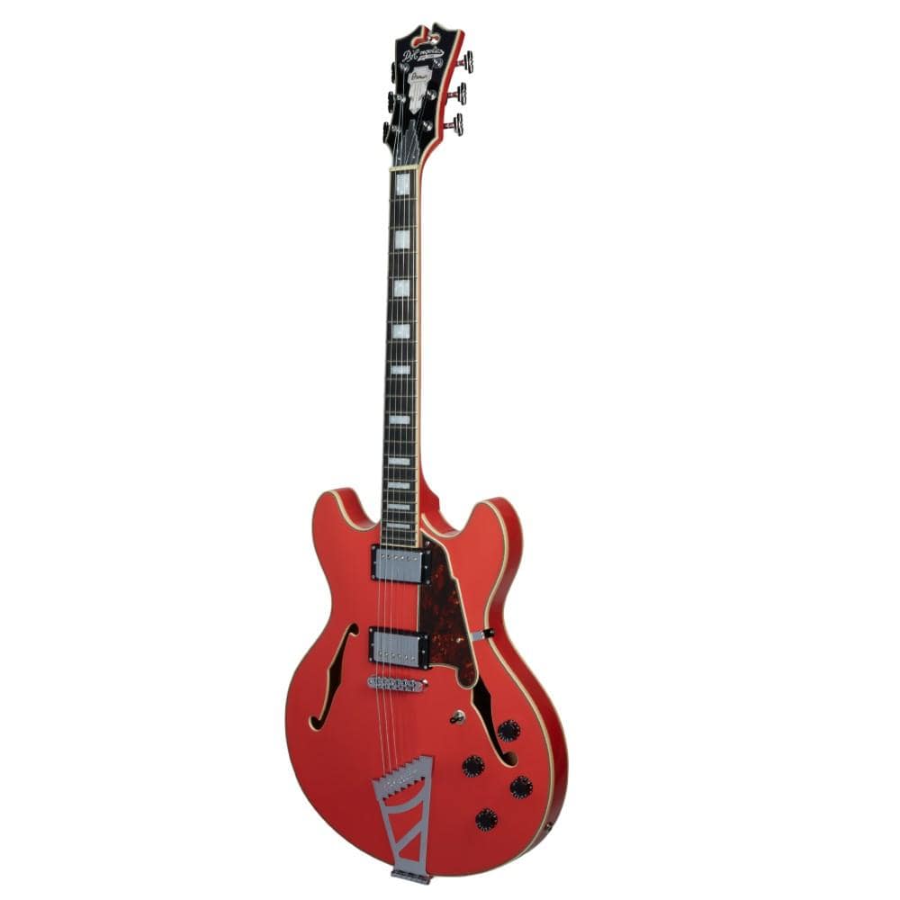 d'angelico electric guitars d'angelico dapdc premier dc 6 string electric guitar #color_fiesta-red
