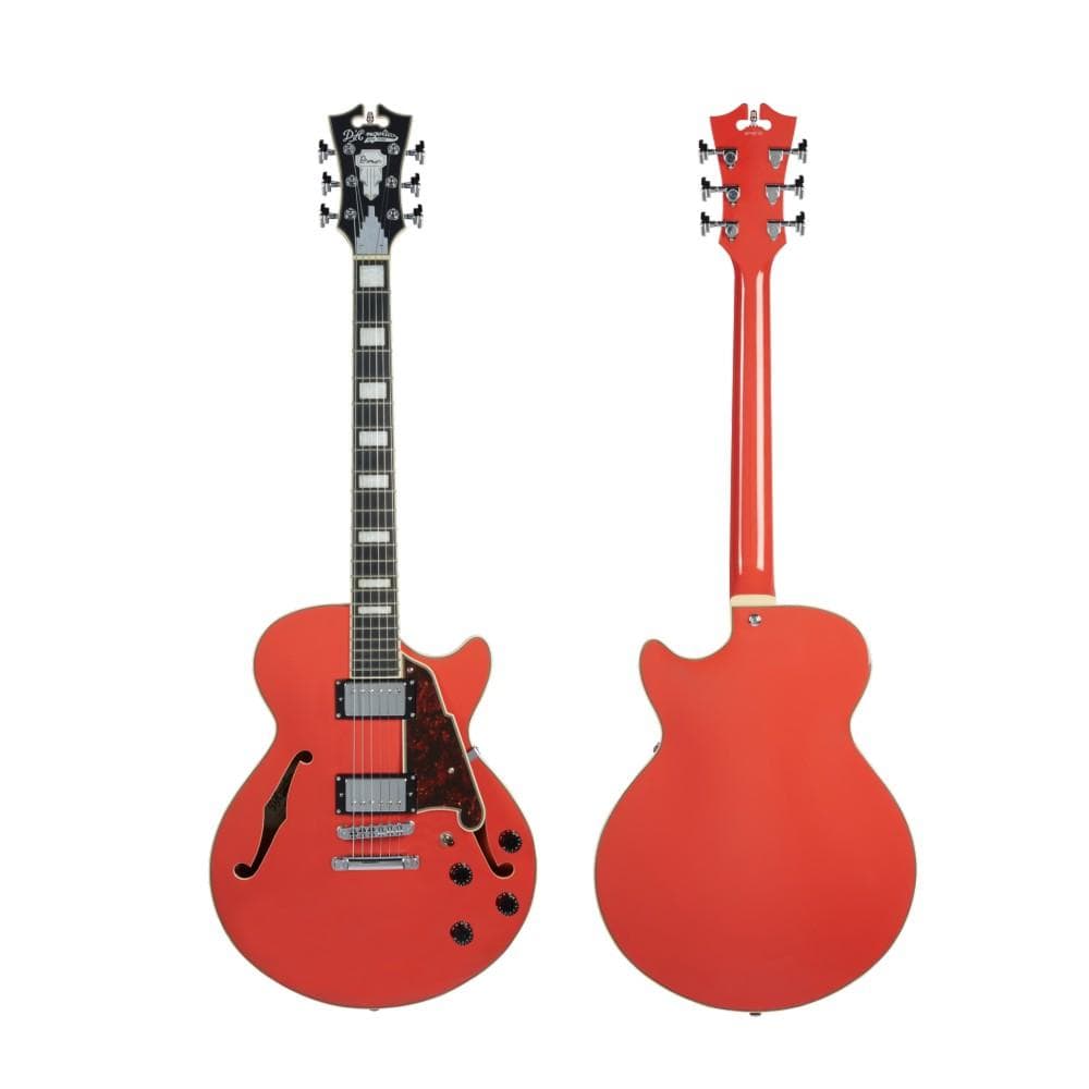 d'angelico electric guitars d'angelico dapss premier ss 6 string electric guitar - tailpiece #color_fiesta-red