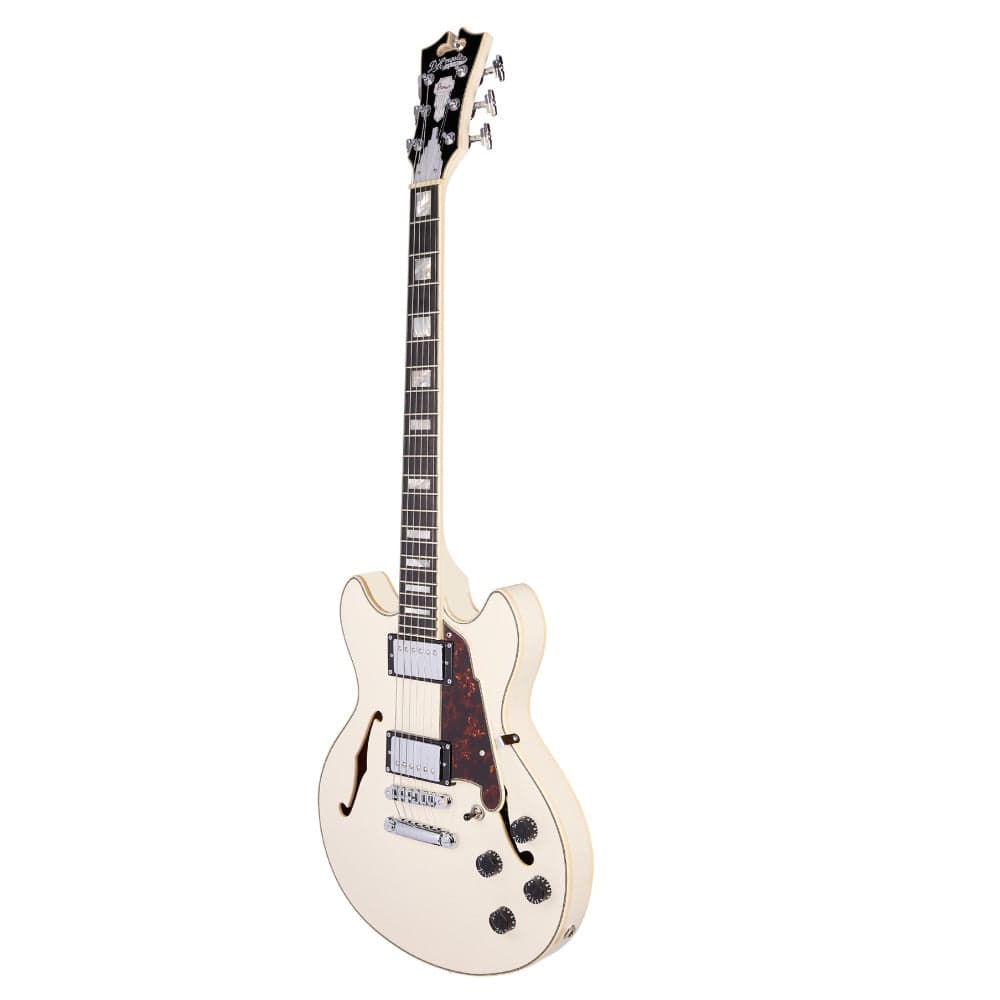 d'angelico electric guitars d'angelico premier mini dc semi-hollow 6 string electric guitar #color_champagne