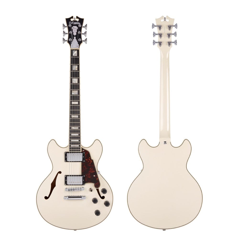 d'angelico electric guitars d'angelico premier mini dc semi-hollow 6 string electric guitar #color_champagne