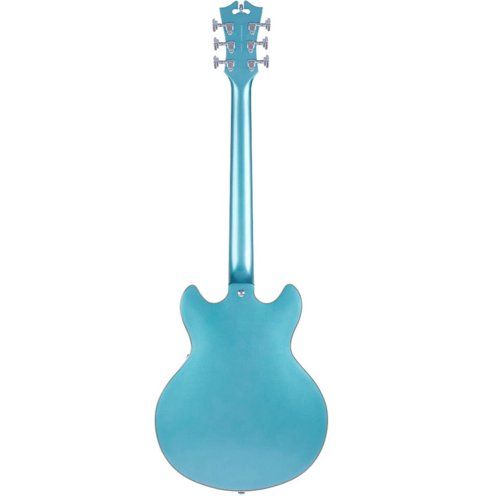d'angelico electric guitars d'angelico premier mini dc semi-hollow 6 string electric guitar #color_ocean-turquoise