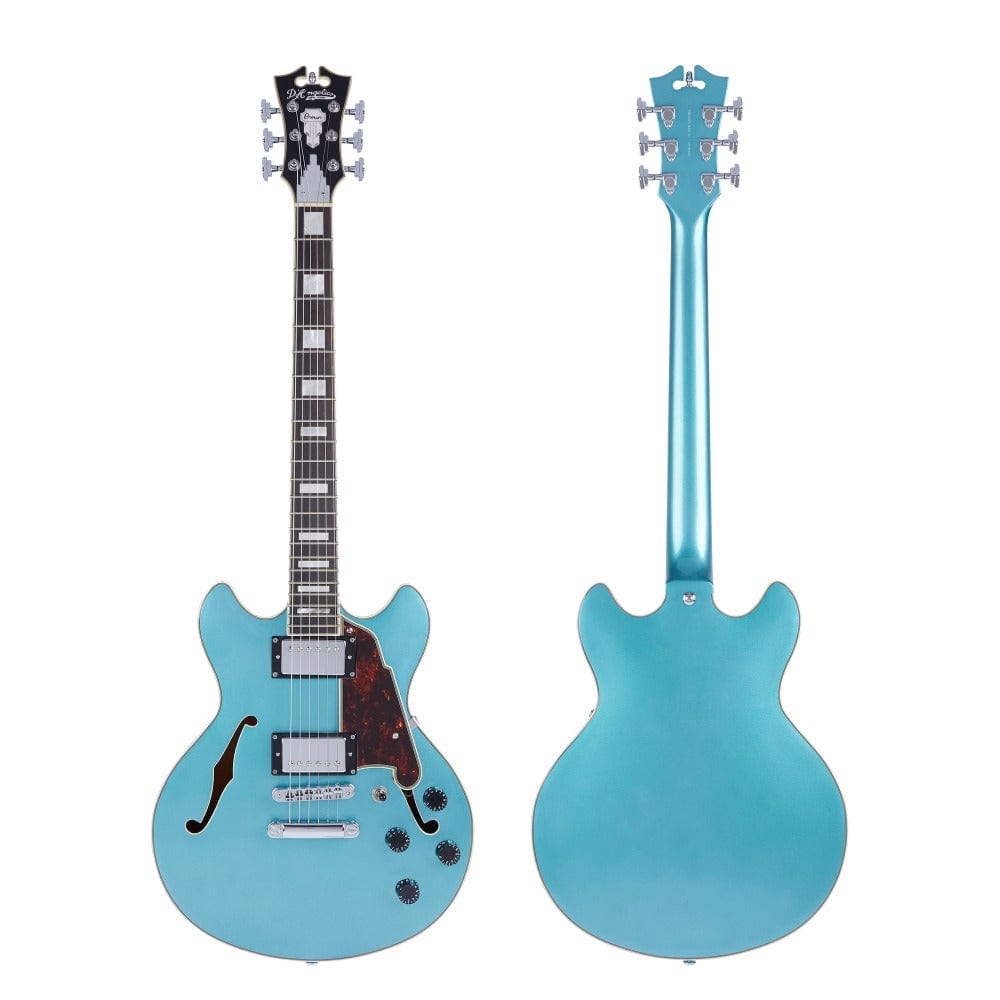 d'angelico electric guitars d'angelico premier mini dc semi-hollow 6 string electric guitar #color_ocean-turquoise