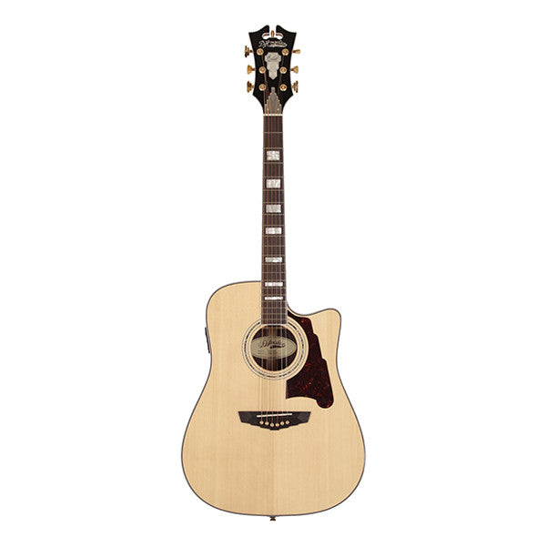 d'angelico electro acoustic guitars natural tint d'angelico bowery single-cutaway dreadnought electro acoustic guitar #color_natural-tint