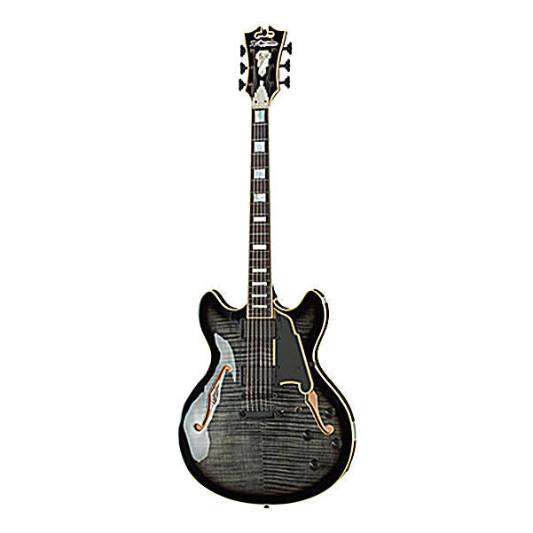 d'angelico hollow & semi-hollow electric guitars d'angelico ex-dc semi hollow body electric guitar - grey black