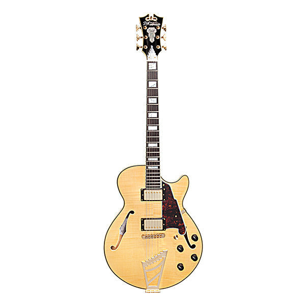 d'angelico hollow & semi-hollow electric guitars d'angelico ex-ss semi hollow body electric guitar - natural tint