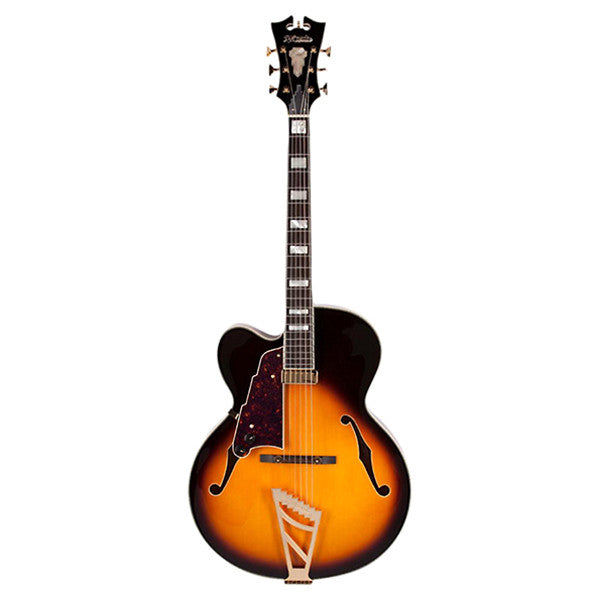 d'angelico hollow & semi-hollow electric guitars vintage sunburst d'angelico exl-1 left handed hollow body electric guitar #color_vintage-sunburst
