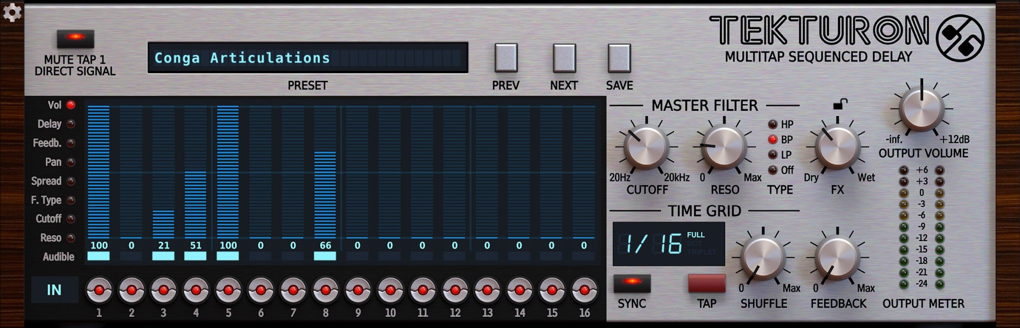 D16 Group Virtual Processors D16 Tekturon Multi-Tap Delay Effect Plugin