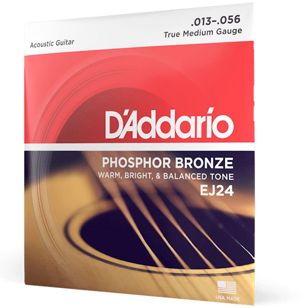 daddario acoustic guitar strings 0.013-0.056 d'addario ej24 phosphor bronze medium acoustic guitar string set