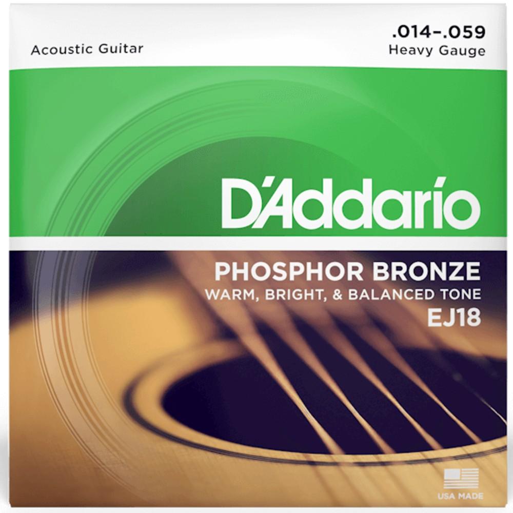 DAddario Acoustic Guitar Strings 0.014-0.059 D'Addario Phosphor Bronze Heavy Acoustic Guitar String Set