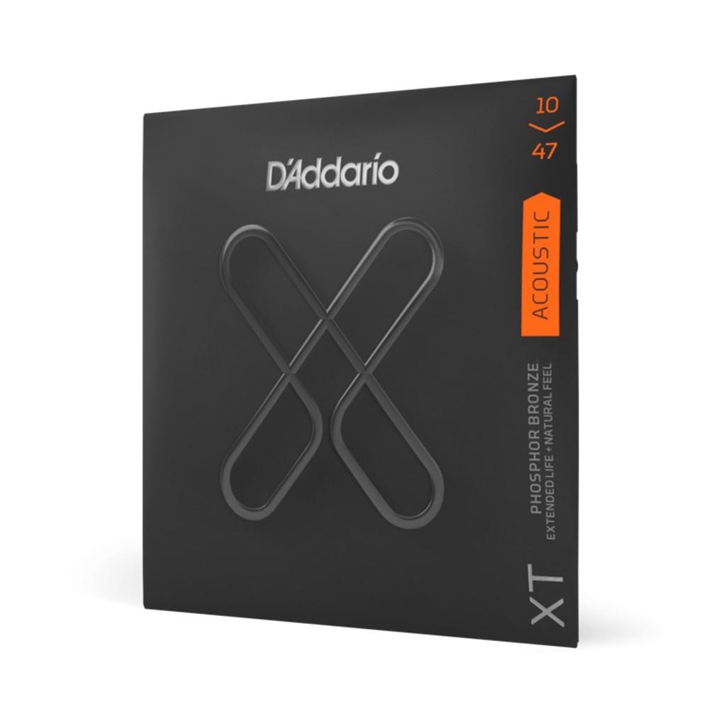 daddario acoustic guitar strings .010-.047 extra light d'addario xt phosphor bronze acoustic guitar strings coated set #gauges_.010-.047-extra-light