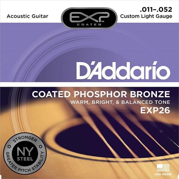 daddario acoustic guitar strings d'addario coated phosphor bronze acoustic guitar strings