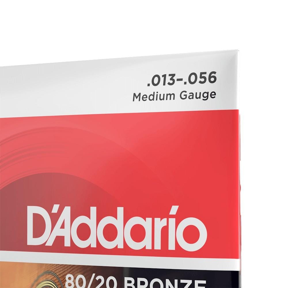 daddario acoustic guitar strings d'addario ej12 80/20 bronze medium acoustic guitar string set
