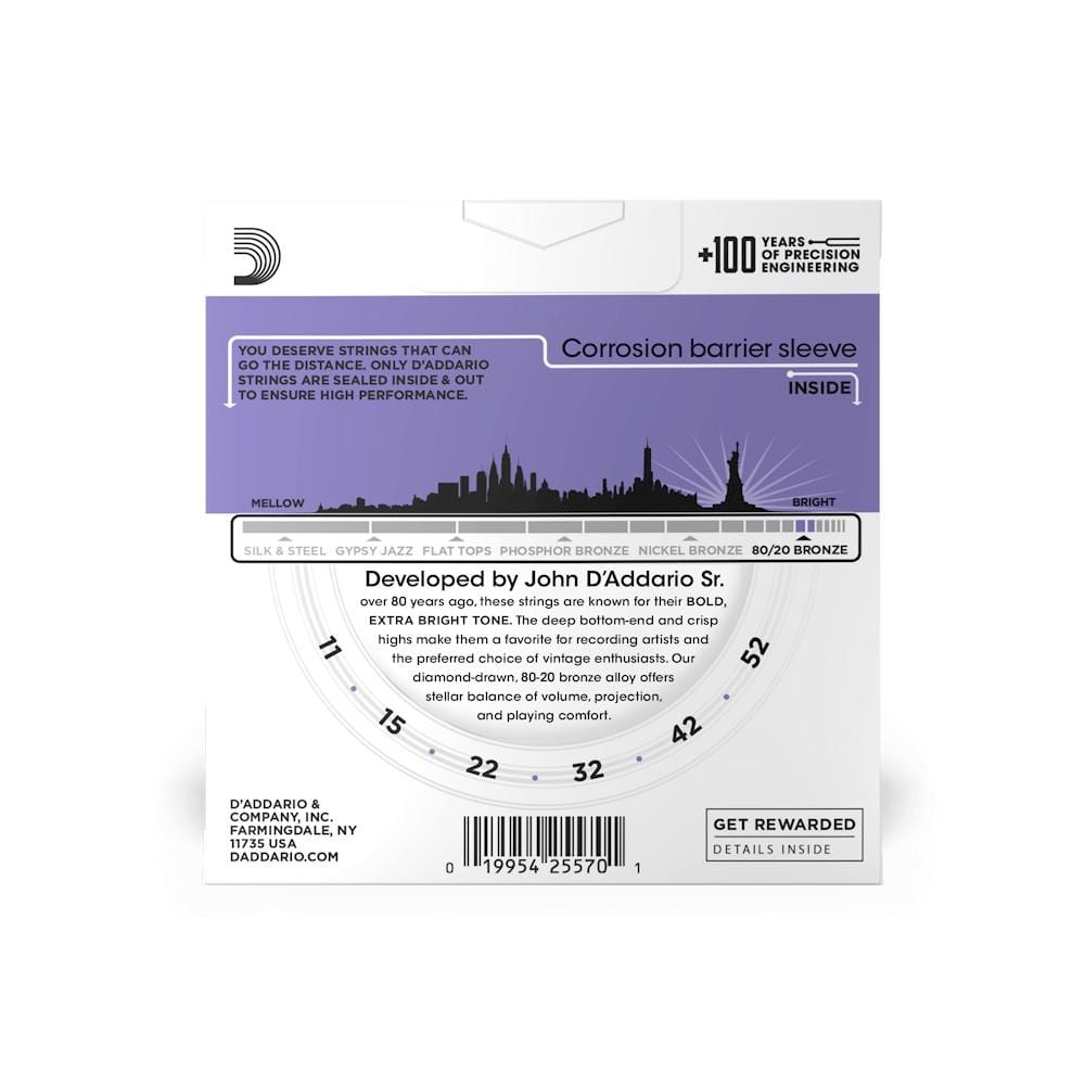 daddario acoustic guitar strings d'addario ej13 3d 3 pack bronze acoustic guitar string