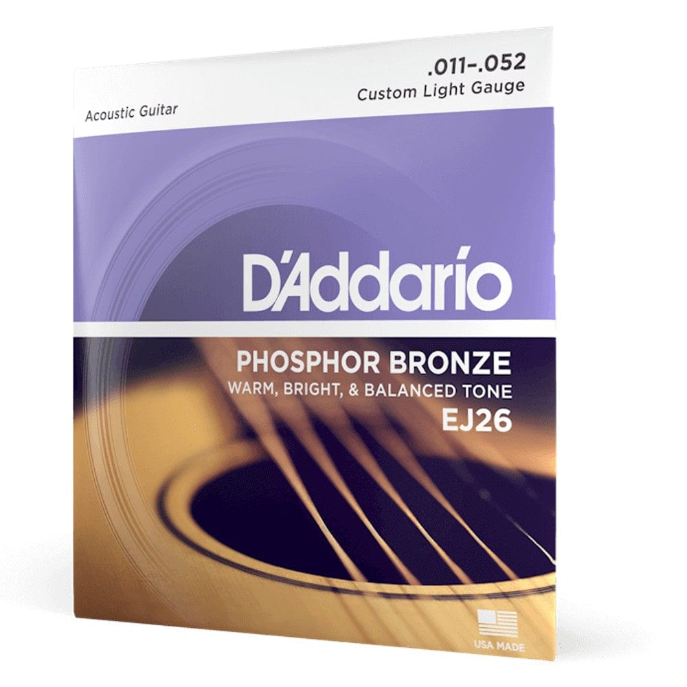 daddario acoustic guitar strings d'addario ej26 phosphor bronze hybrid acoustic guitar strings