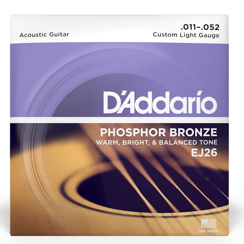 daddario acoustic guitar strings d'addario ej26 phosphor bronze hybrid acoustic guitar strings