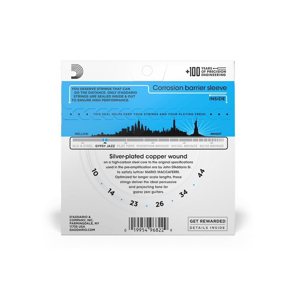 daddario acoustic guitar strings d'addario ej84l gypsy jazz silver acoustic guitar string set