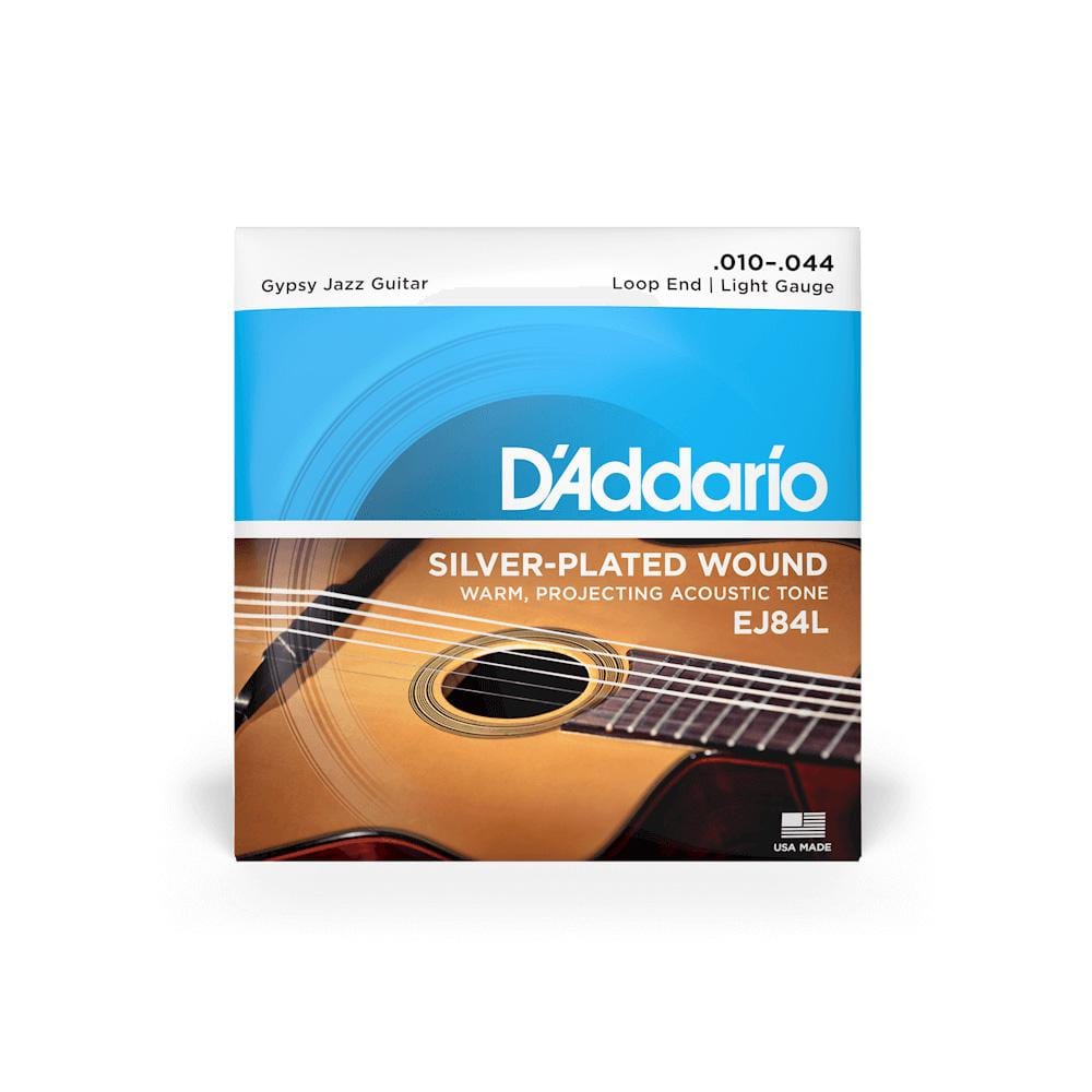daddario acoustic guitar strings d'addario ej84l gypsy jazz silver acoustic guitar string set